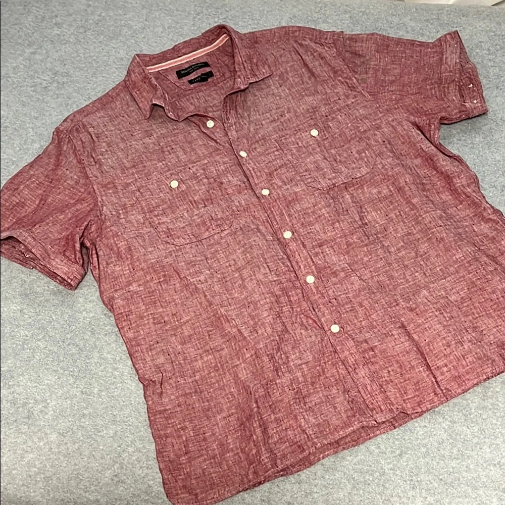 Banana Republic Camden Linen Shirt Mens XL Button Shortsleeve Coastal